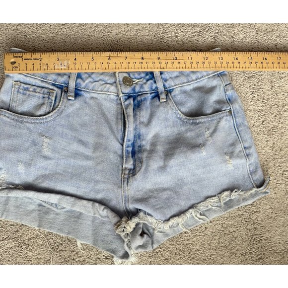 PacSun Womens Size 26 High Rise Denim Shorts Raw Hem - Picture 7 of 10